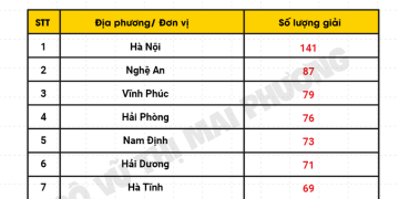 Top 10 địa phương có nhiều giải học sinh giỏi quốc gia nhất 2023