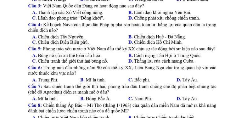 Đề thi KSCL lớp 12 môn Lịch Sử Lớp 12 tỉnh Dak Nông 2023-min