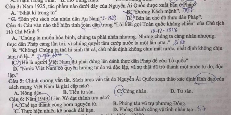 Đề thi thử môn lịch sử THPTQG 2023 tỉnh Hưng Yên