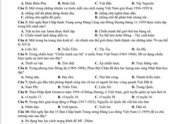 Đề thi thử môn lịch sử thpt quốc gia 2023 tỉnh Hòa Bình có đáp án