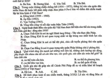 Đề thi thử lịch sử THPTQG 2023 tỉnh Lào Cai có file pdf