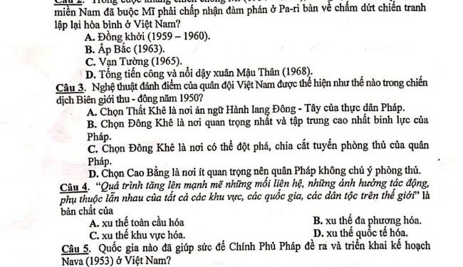 Đề thi thử lịch sử THPTQG 2023 tỉnh Lào Cai có file pdf