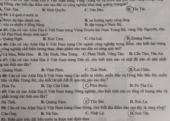 Đề thi địa lý HK2 lớp 12 tỉnh Nam Định năm học 2022 2023