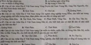 Đề thi địa lý HK2 lớp 12 tỉnh Nam Định năm học 2022 2023