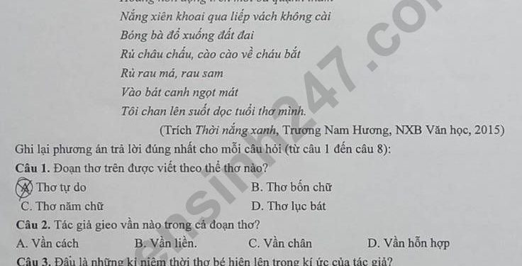 Bộ đề thi ngữ văn lớp 7 cuối học kì 2 năm học 2022 2023
