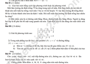 Bộ đề thi học kì 2 toán 9 năm học 2022 2203 mới nhất