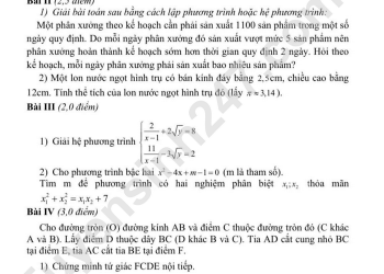 Đề thi toán lớp 9 cuối HK2 trường THCS Thái Thịnh 2023 có đáp án