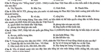 Đề thi kscl lớp 12 môn lịch sử tỉnh Thanh Hóa 2023 lần 2 có đáp án
