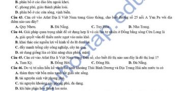 Đề thi thử địa lý THPTQG 2023 tỉnh Lào Cai có đáp án