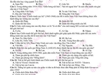 Đề thi thử môn lịch sử thpt quốc gia 2023 tỉnh Bắc Giang có file PDF