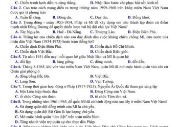 Đề thi thử môn lịch sử thpt QG 2023 tỉnh Thừa Thiên Huế có đáp án