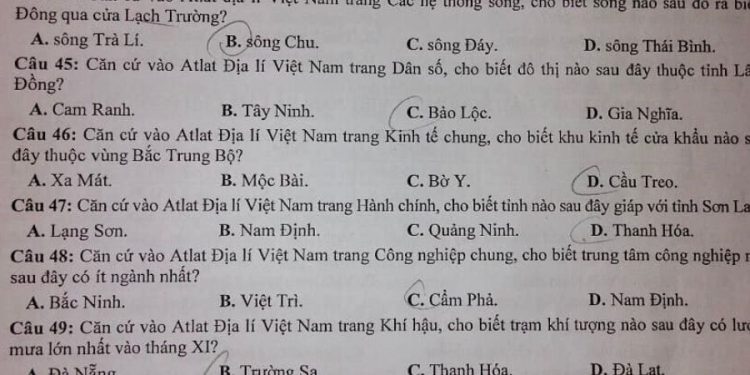 Đề thi thử môn địa lý thpt quốc gia 2023 tỉnh Sơn La lần thứ 1