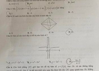 Đề thi thử môn toán THPT Quốc Gia TP Hà Nội 2023 có đáp án