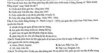 Đề thi KSCL lớp 12 môn lịch sử tỉnh Ninh Bình 2023 có đáp án và file pdf