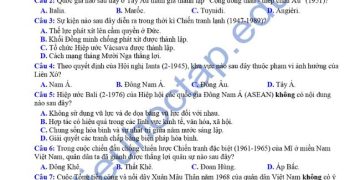 Đề thi kscl môn lịch sử lớp 12 tỉnh Vĩnh Phúc Lần 2 có đáp án-min