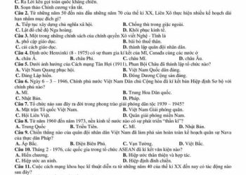 Đề thi thử tốt nghiệp môn lịch sử tỉnh Bắc Giang lần 2 có đáp án