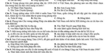 Đề thi KSCL lớp 12 môn lịch sử tỉnh Phú Thọ 2023