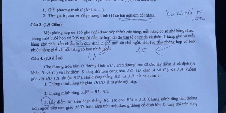 Đề thi tuyển sinh lớp 10 môn toán Bắc Ninh 2023