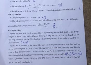 Đề thi tuyển sinh lớp 10 môn toán Nghệ An 2023