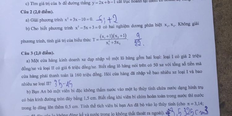 Đề thi tuyển sinh lớp 10 môn toán Nghệ An 2023