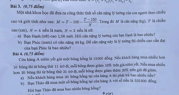 Đề thi tuyển sinh lớp 10 môn toán TPHCM 2023