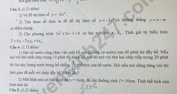 Đề thi tuyển sinh vào lớp 10 môn toán Đồng Nai 2023