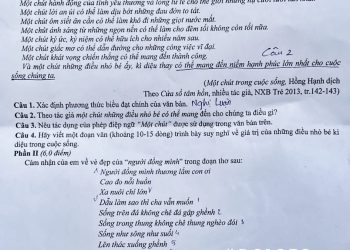 Đề thi tuyển sinh vào lớp 10 môn văn Bình Định 2023