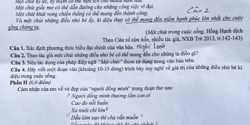 Đề thi tuyển sinh vào lớp 10 môn văn Bình Định 2023