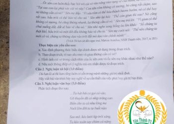 Đề thi tuyển sinh vào lớp 10 môn văn Nghệ An 2023