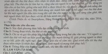 Đề thi tuyển sinh vào lớp 10 môn văn Tiền Giang 2023