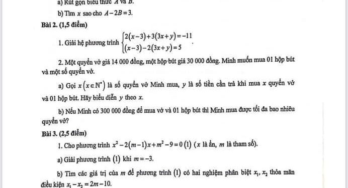 Đề toán vào lớp 10 hải phòng 2023