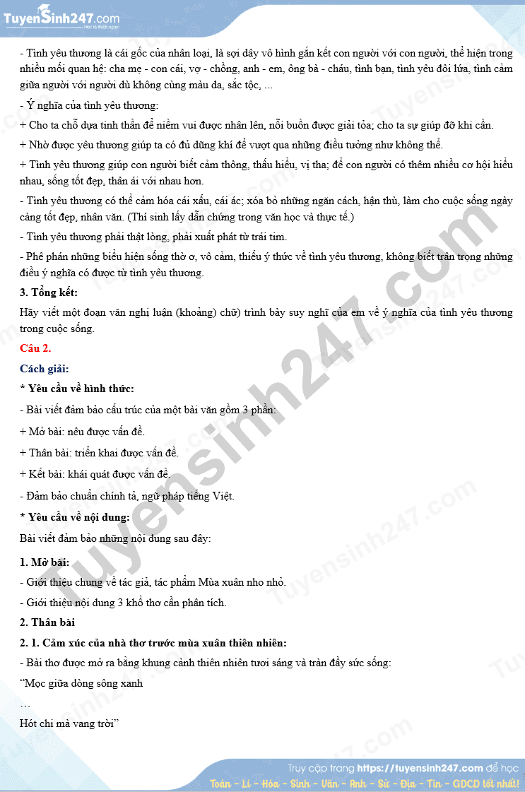 Đáp án đề văn vào 10 quảng ninh 2024 2