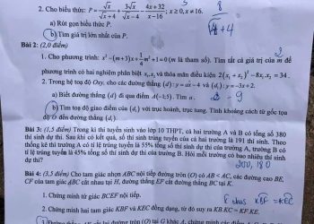 Đề thi tuyển sinh lớp 10 môn toán Bình Định 2023