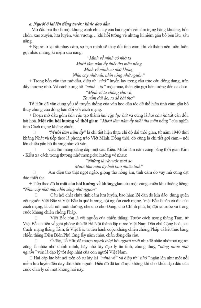 Phân tích 8 câu đầu của bài Thơ Việt Bắc 2