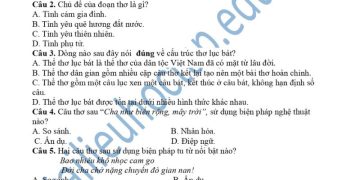 Đề thi giữa HK1 môn văn lớp 6 THCS Giao Hải 2023