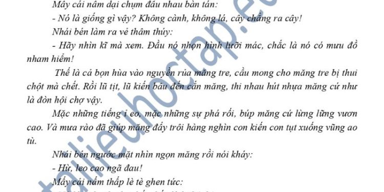 Đề thi giữa kì 1 văn 6 mới nhất 2023 1