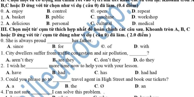 Đề thi tiếng anh lớp 9 giữa HK1 THCS Giao Lạc 2023 1