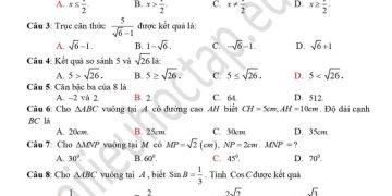 Đề thi toán giữa HK1 lớp 9 THCS Giao Thịnh 2023