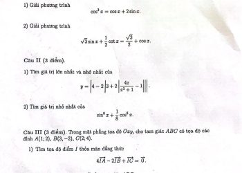 Đề thi toán cuối HK1 lớp 10 THPT chuyên KHTN Hà Nội 2023
