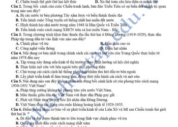 Đề thi thử tốt nghiệp môn lịch sử lần 1 THPT Quài Tở 2024