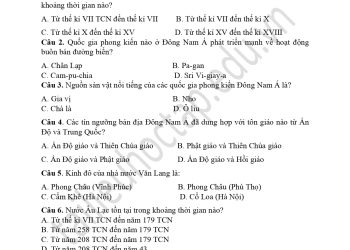 Đề thi lịch sử và địa lý lớp 6 giữa học kì 2