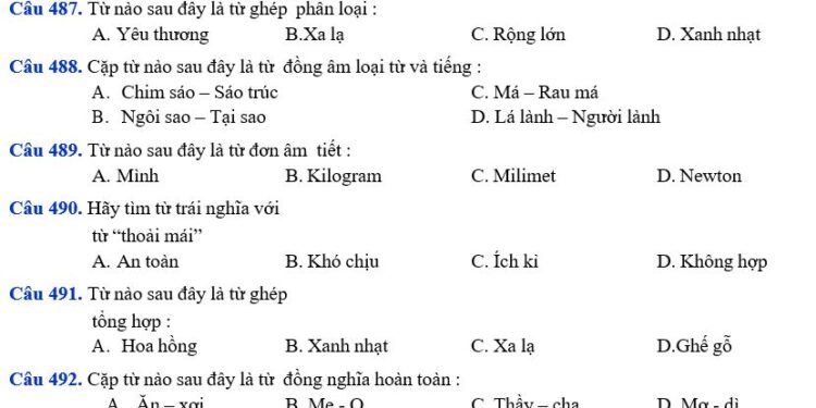 Cấu trúc đề thi đánh giá năng lực môn ngữ văn