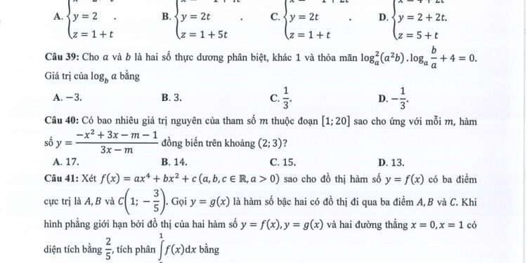 Ma trận đề minh hoạ toán THPT Quốc Gia 2024 chi tiết