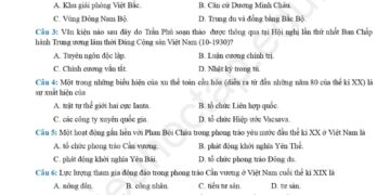 Đề thi thử tốt nghiệp lịch sử tỉnh Hoà Bình 2024 