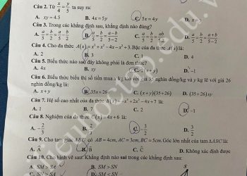 Đề thi toán giữa HK2 lớp 7 THCS Xuân Đỉnh 2024