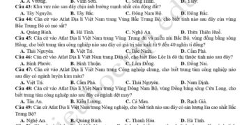 ĐỀ Địa Cà Mau 2024 mã 301 có đáp án