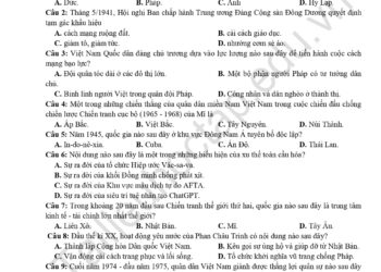 Đề thi thử tốt nghiệp môn lịch sử Hải Phòng 2024 lần 2