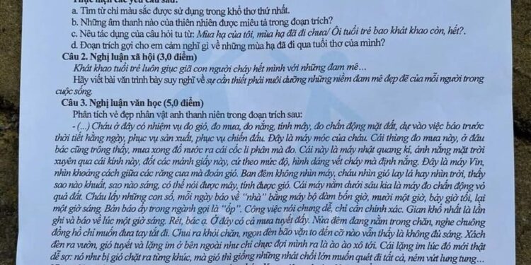 Dự đoán đề thi văn vào lớp 10 tỉnh Nghệ An 2024
