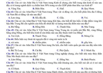 Đề thi thử tốt nghiệp môn địa Lý tỉnh Nam Định 2024 lần 1