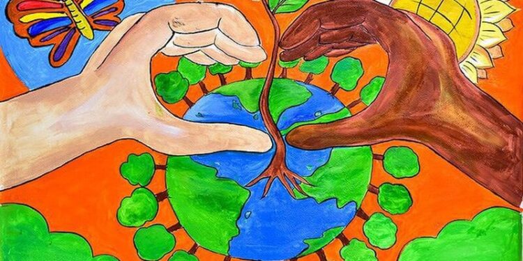 Viết đoạn văn tả bức tranh về trái đất lớp 3 và 4